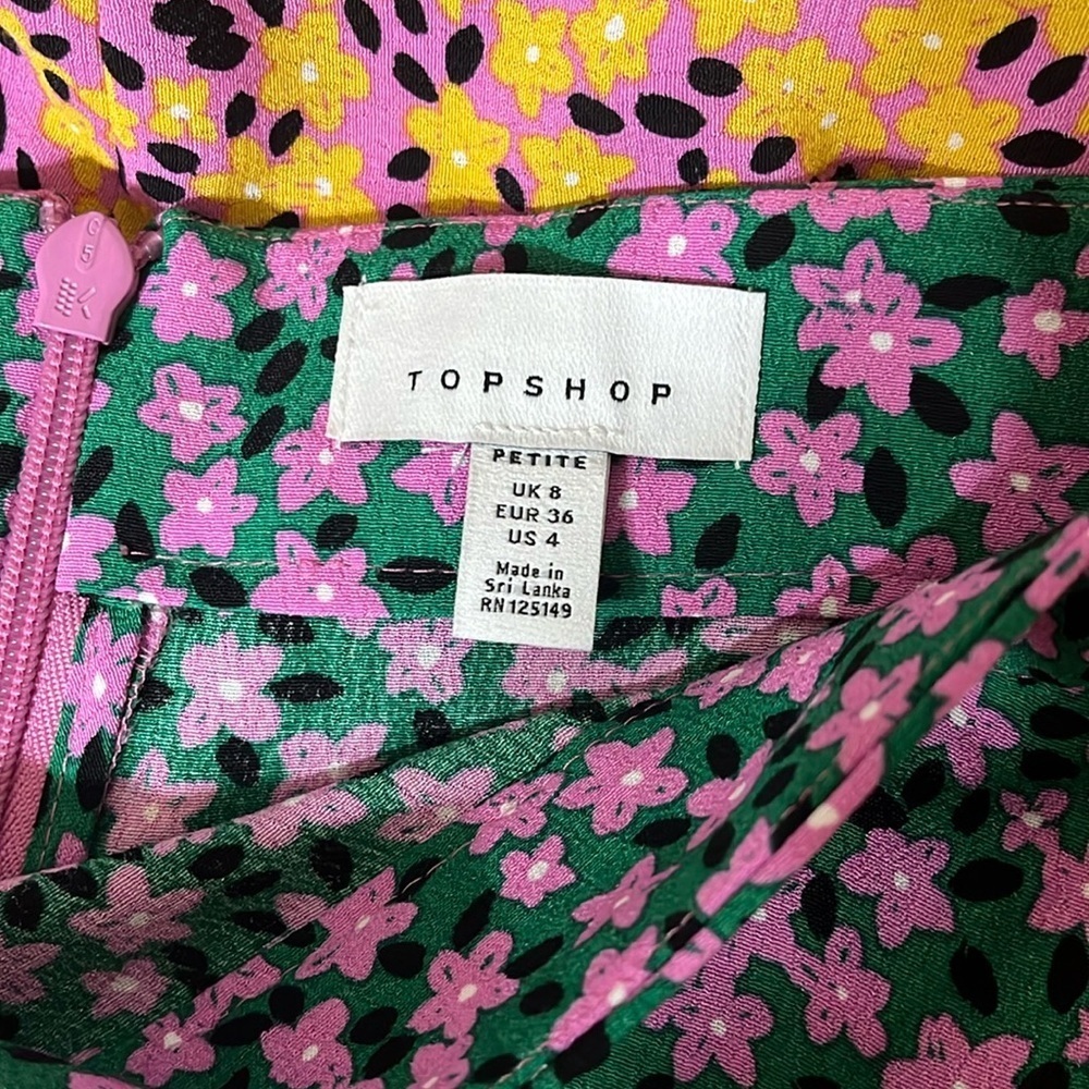 Topshop Mixed Floral Midi Handkerchief Skirt 4P - Picture 2 of 9